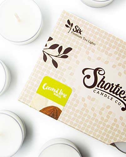 Coconut Lime Verbena Premium Tealight Candles - Highly Scented With Essential & Natural Oils - 6 White Tea Lights - Beautiful Candlelight - Made In The Usa - Fruit & Berry Collection #TOP3