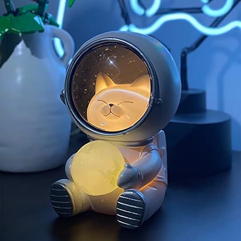 ALMOXVYE Astronaut Animal Night Light, Cute Spaceman LED Night Light Desktop Astronaut Cat Lamp, Night Light for Home Office Decoration Cover