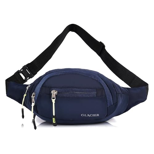 Image of GLACIER Men's & Women's Waist Bag /Fanny Pack | Stylish Crossbody Sling for Travel & Daily Use | Multi-Compartment Lightweight Waist Pouch with Adjustable Strap for Outdoor, Walking & Casual Wear