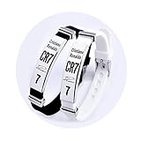 Lorh's store Fußball Cristiano Ronaldo inspirierende Unterschrift verstellbare Armbänder CR7 Sport Silikon Armband 2 Stück