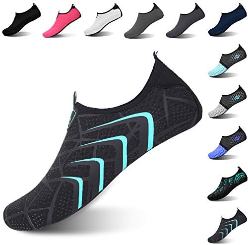 L-RUN Mens, Womens Water Shoes Summer Beach Aqua Sock Black XXL(W:12-13,M:10-11)=EU43-44