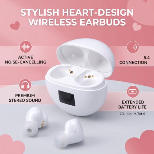 Auriculares inalámbricos Bluetooth 5.4 de diadema interna con estuche de carga blanco 3