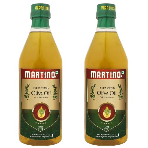 Image of Martino Extra Virgin olive oil 1 litre (Pack of 2) | Cold Pressed | Unrefined Pure Olive Oil | Ideal for Cooking, Salad Dressings, Marinades & Drizzling | Premium Olive Oil for Indian Cooking