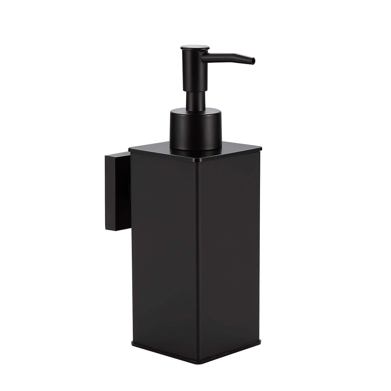 DAZI Wall Soap Dispenser 240 ml Black Metal Antioxidant Refillable for Bathroom and Kitchen