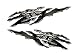 Skull Rip 5 inch Long Motorcycle Sticker Honda CBR Kawasaki Ninja Yamaha YZF Harley Davidson Decal Set