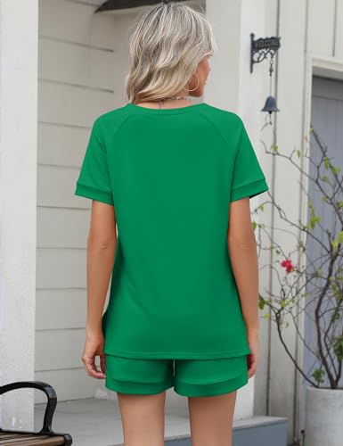 Image of LOMON Womens Two Piece Sets Summer Lounge Sets Sweatsuit Shorts Set Casual Matching Sets