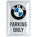 Price comparison product image Nostalgic-Art BMW - Parking Only White - Gift idea for car accessoires fansRetro Tin SignMetal PlaqueVintage design for decoration20 x 30 cm