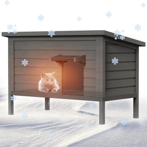 Grehitk Outdoor Cat House for Winter Feral Cat House