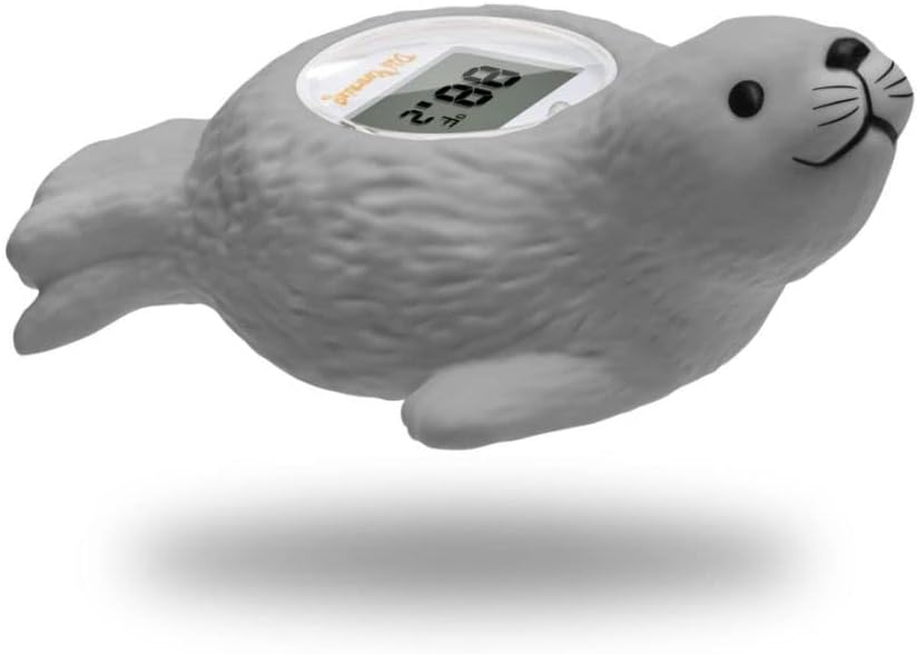 Doli Yearning Seal Baby Bath Thermometer, Toddlers Floating Bath Toy, Bathtub Thermometer Available for Fahrenheit and Celsius degree - Grey