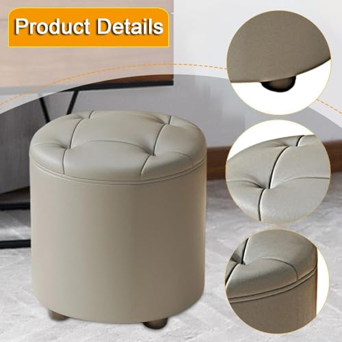 Tabouret Polyvalent avec Assise Large Confortable Gris pour la Maison - 7