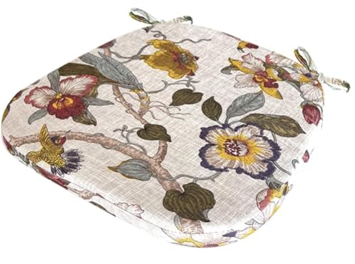 Cojines para Silla Esponja de 3/5/8cm Grosor, Suave Cómodo Cojin para Silla con Correas de Sujeción, para Interiores Y Exteriores Silla De Jardín Comedor Cocina(#31,43X40X3CM Thick)