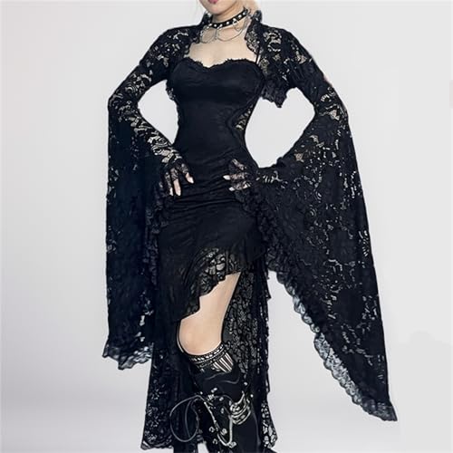 TOMETO STAR Goth Shrug Crop Top Women Bridal Bolero Vintage Rave Medieval Formal2