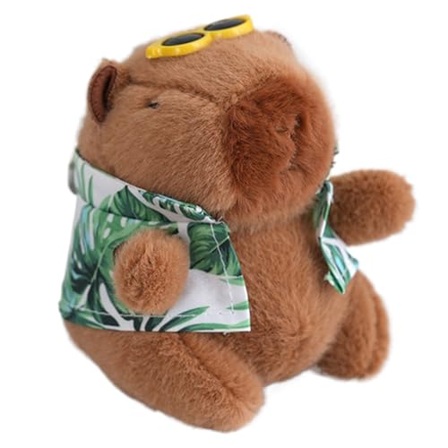 Generisch Capybara - Cadena de llavero de peluche con diseño de animales de dibujos animados con tela y gafas de sol, accesorio para mochila, muñeca de peluche para niños y adultos, verde, Siehe Generisch Capybara - Cadena de llavero de peluche con diseño de animales de dibujos animados con tela y gafas de sol, accesorio para mochila, muñeca de peluche para niños y adultos, verde, Siehe