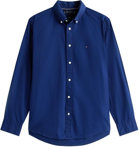 Tommy Hilfiger Herren Hemd Flex Poplin Solid Regular Fit, Blau (Preppy Navy), XS – Ansicht 6