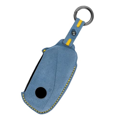 Coque de clé BMW en daim bleu étui haut de gamme pour X1 iX X5 X6 G05