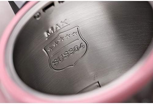 YHML 1.8L BPA-Free Stainless Steel Electric Kettle, Fast Heating, Automatic Shutdown and Boiling Drying Protection, LED with Water Temperature Control Instrument,Pink