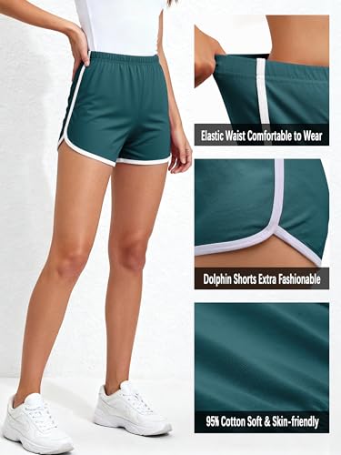 Image of URATOT 2 Pack Yoga Short Pants Summer Running Athletic Shorts Women Dance Gym Workout Elastic Waist Shorts