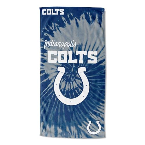 Image of Northwest NFL Indianapolis Colts Beach Towel, Psychedelic, 30 inch x 60 inch | Unisex-Adult