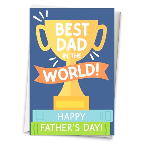 Hadley Designs Happy Father's Day Card from Son or Daughter - Fathers Day Cards from Kids, Fathers Day Card for Son Husband Brother Uncle Son-in-law or Father-in Law