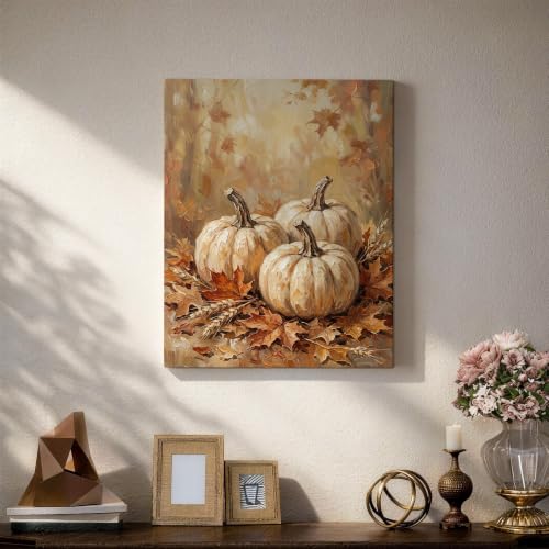 Lienzo para pared rústico pintura para colgar de hojas color naranja otoñal 5