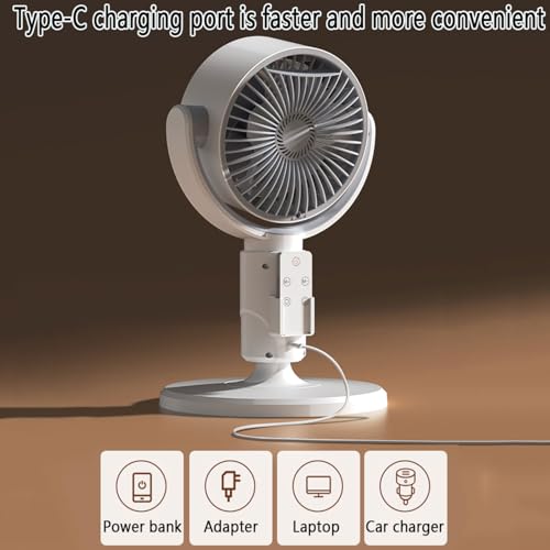 Ventola oscillante Portatile con Telecomando, 3 velocità Whisper Silenzioso Stand Fan, Design Pieghevole Regolabile di Altezza, Facile Trasporto per Il Raffreddamento da Viaggio della Camera da Letto