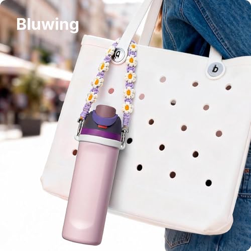Image of Water Bottle Handle Strap for Stanley Cup, Owala and Most 12-40oz Bottles | Handle Strap for Hydro Flask, for HydroJug, Easy To Carry, Boho Hand-Woven, for Commutes, Outdoor Use