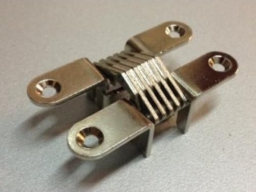 Generico Cerniera a Scomparsa Invisibile Incassata per Mobili Legno con Apertura 180° - Dimensione Disponibile: Cerniera 502 Bronzata 64,8 x 13 mm