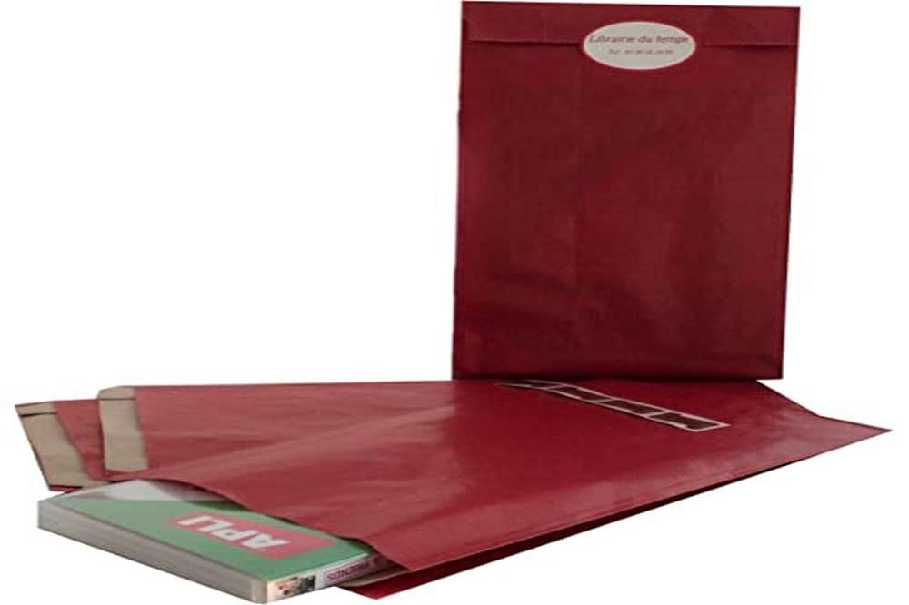 APLI 101652-Sobre Kraft 18 x 32 x 6 cm color rojo 250 u.