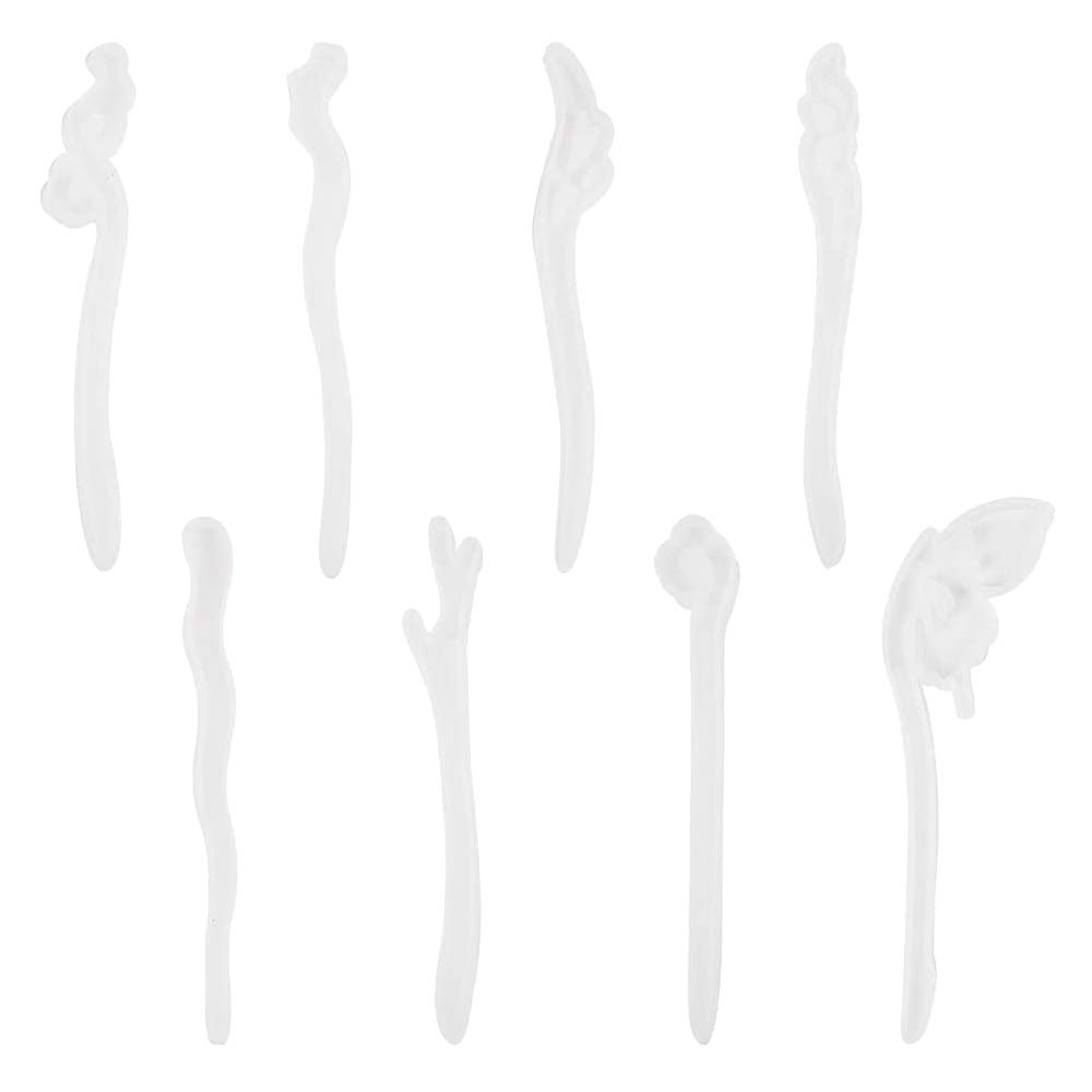 CTRLZS 8Pcs Clear Hairpin Mould Hair Stick Silicone Mould Molds for Resin Jewelry Resin Hair Pin Making DIY Craft