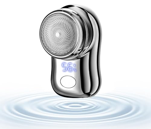 Mini Rasierer Elektrisch Tragbar Stumm Elektrorasierer Herren USB Wiederaufladbare Nass Dry Rasierer Rotationsrasierer Rasierer für Zuhause Reisen Geschenk für Männer