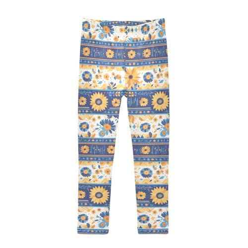 KLL Sunflowers Honey Bees Gnomes Girls Athletic Leggings Soft Full Length Yoga Pants Running
