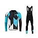 Sports Wear Maillot de Ciclismo de Mangas Largas Invierno Thermal Fleece con Culotes para Mujer, Sets Ropa Ciclismo, Trajes de Ropa de Bicicleta Forro de Lana Térmico Cálido
