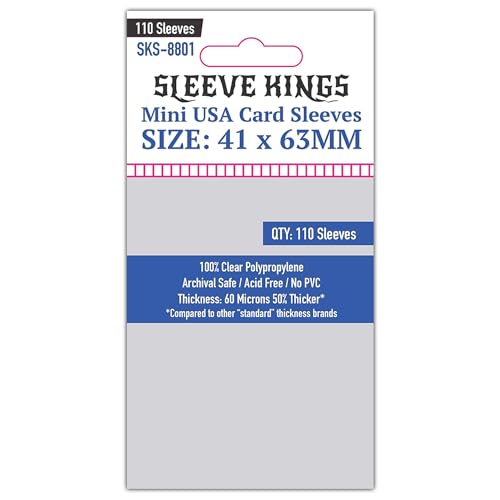 Sleeve Kings Mini USA Card Sleeves (41x63mm) - 110 Pack, 60 Microns
