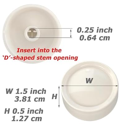 26115-T Round Fan Control Light Dimmer Switch Knob, 0.25 Inch Dia D Shaped Shaft (2,Light Almond)