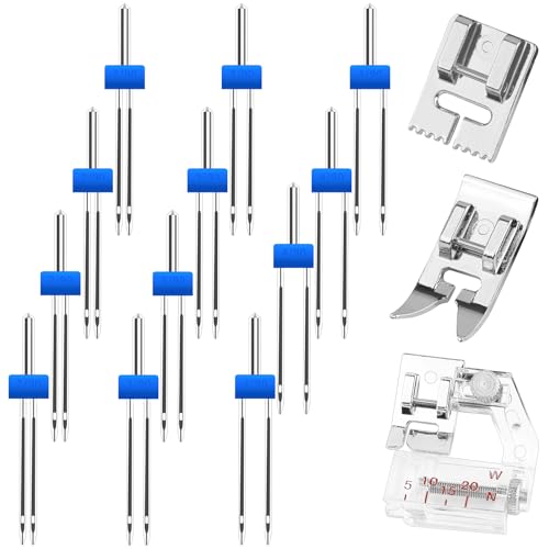 Paquete de 6 agujas gemelas doble aguja