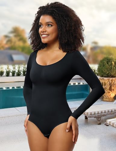 Women’s Long Sleeve Seamless Bodysuit Shapewear, Tight Shaping Garment, Perfect Body Contour3