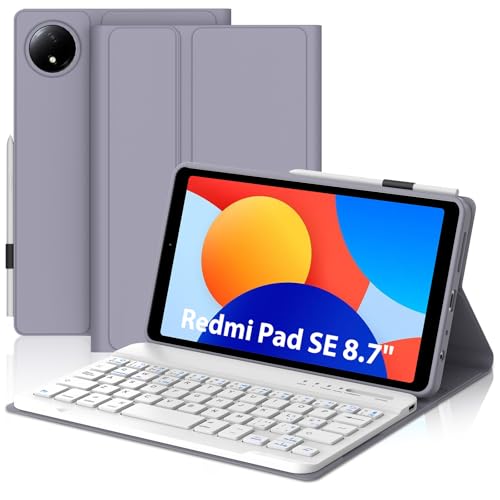 Teclado para Redmi Pad SE 8.7 desmontable con distribución en español color púrpura