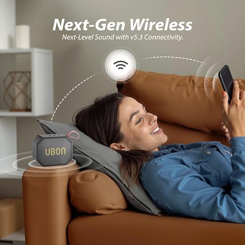 Image of UBON Boom SP-44 10 Watt Wireless Portable Speaker | 8 Hours Long Playtime,Multiple Connectivity (Black)
