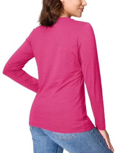 Image of YUCOLEN Long Sleeve Shirts for Women Cotton Crew Neck Casual Tops Fall