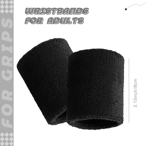 Image of Bememo 24 Pcs Wrist Sweatbands Bulk Sports Wrist Bands for Men Women Breathable Athletic Tennis Wristbands Stretchy Absorbent Cotton Terry for Basketball, Baseball, Gym, Working Out