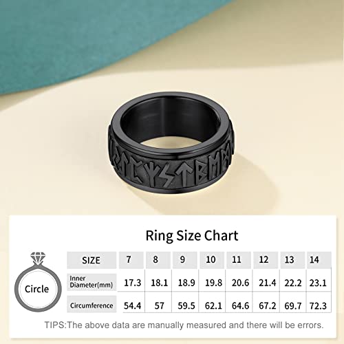 Gothic Rings for Men Mood Rings Mens Rings Anxiety Ring Fidget Rings Black Ring for Men Biker Ring Vikings Thumb Rings for Men