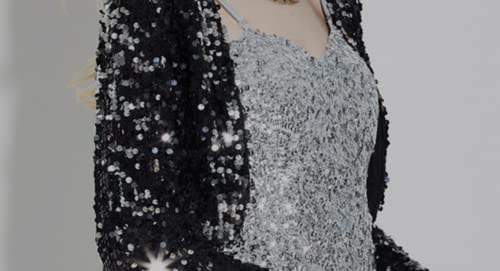 CNFQ 10 yards Elastisches glänzendes Paillettenband Applikation für Hochzeit Kostüm Brautschmuck PVC (Schwarz)