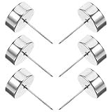 UKCOCO 6 Stück Kerzenhalter aus Metall mit Dorn 5cm Tischkerzenhalter für Spitzkerzen Silberner Weihnachtsbaumschmuck Festliche Deko und Gastgeschenke