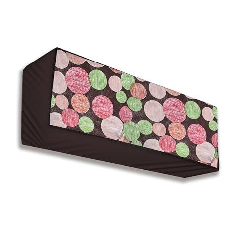 Image of Split AC Cover for 1.5 Ton Indoor Units - Water Resistant & Dustproof Protection (Brown Large Dot)