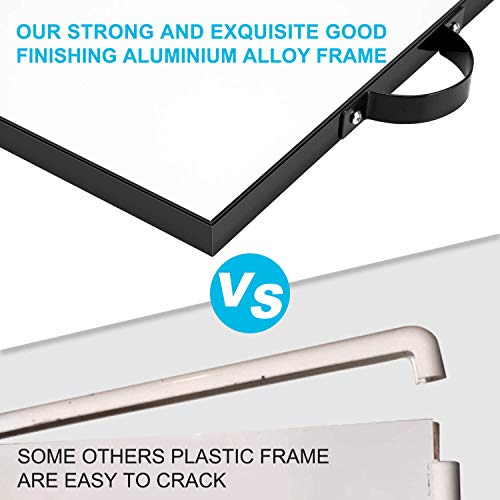 tsj office small white board - 1634 x 1234 portable black aluminum framed whiteboard magnetic dry erase board with a handle to do list notepad for office home school