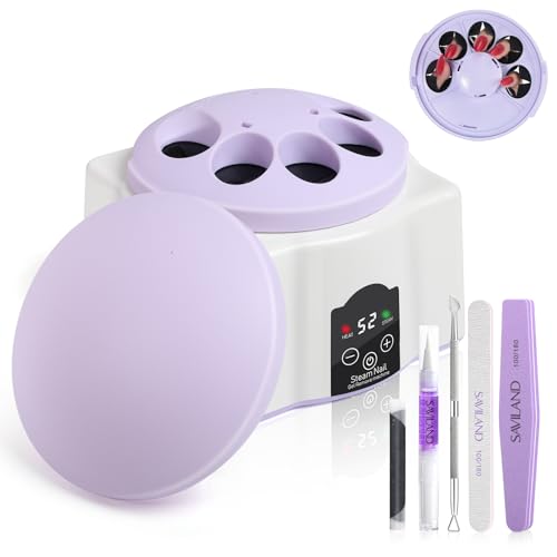 Image of Saviland Essentials Nail Polish Remover Machine: Nail Soaking Bowl & Acetone Nail Polish Remover Gel Nail Remover Machine with Nail Soak off Bowl Soaker Tech Acrylic Nail Remover Steam Salon Home DIY