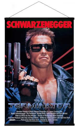 Close Up The Terminator - Poster (motif principal - Arnold Schwarzenegger) (taille : 61 cm x 91,5 cm) (Poster et barres magnétiques)