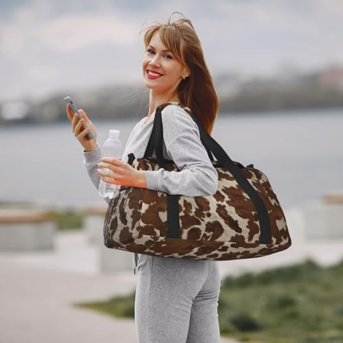 Duffle Bag for Travel Gym, Weekend, Brown Animal Print Weekender Bags for Women Carry on Bag Overnight Bag Workout Duffle Sports Bag2