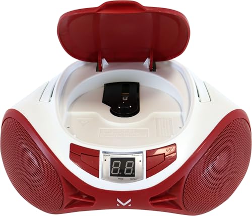 Majestic AH 1262R AX - Boom Box Portatile con Lettore CD, Ingresso AUX-IN, doppia possibilità di alimentzione (cavo incluso, batterie non incluse) BiancoRosso) - 5