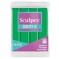 Sculpey III Oven Bake Polymer Clay- 57g - Emerald, Green, S302 323